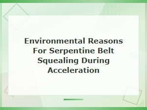 Why Your Serpentine Belt Squeals During Acceleration